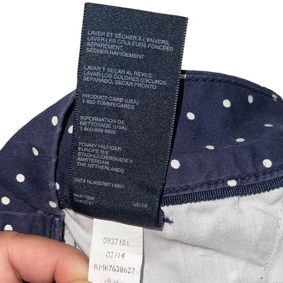 Tommy Hilfiger Navy White Polka Dot Chino Shorts - Size 2 - Picture 9 of 10